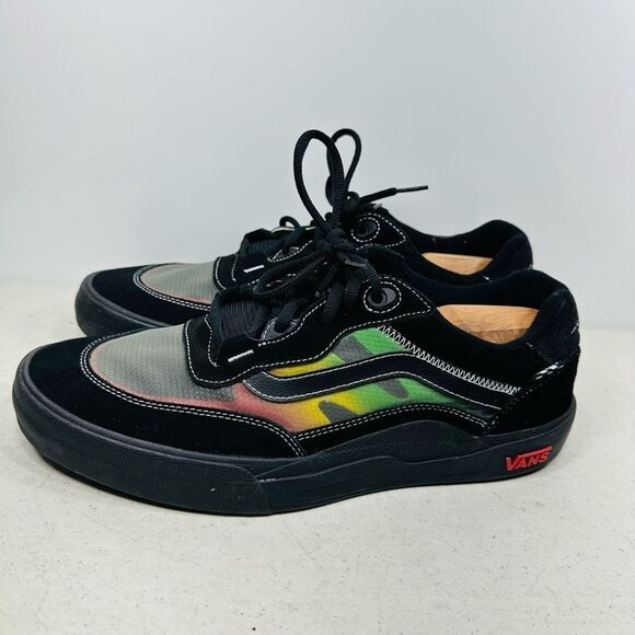 VANS~Wayvee Skateboard Shoes~Mens Size 13~Black Asphalt/Red/Green/Yellow - Picture 4 of 8